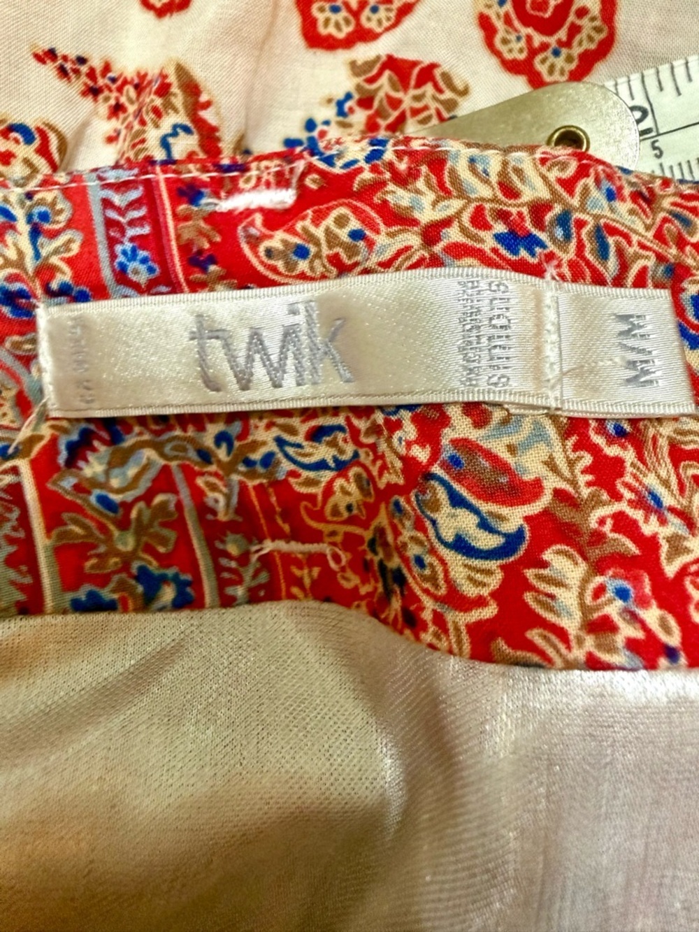 Twik by Simons Boho Border Print A-Line Maxi Skirt -100% Rayon - Picture 3 of 4